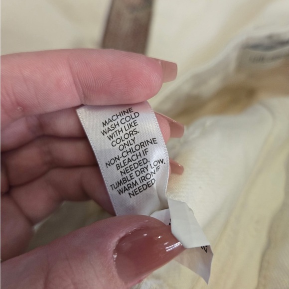 J Jill denim high rise full leg crop in cream size 10 cotton & tencel - Picture 2 of 10